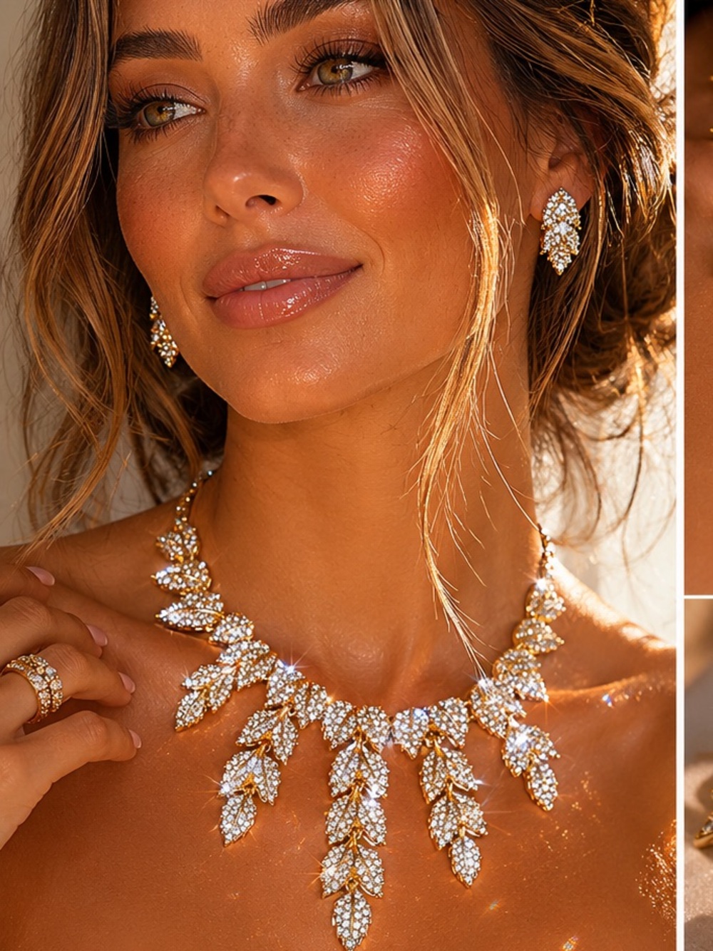Kenneth J Lane Gold Necklace Set (w Earrings)